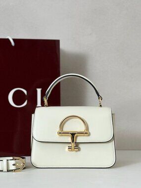 Gucci Women White Leather Small Gucci Siena Handbag